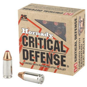 Hornady Critical Defense 9MM, 115 Grain -  25 Round Box