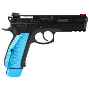 CZ 75 SP-01 Competition 9MM, 4.6" Barrel, Blue Aluminum Grips, 2 Mags 21 Rounds