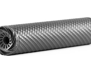 PTR Industries, Vent 2, Suppressor, 7.6", 9MM, PVD Finish, Black, Direct Thread 1.125X28, Includes 1/2X28 Direct Thread Adaptor, Titanium Construction